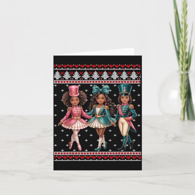 Carte Black Girl Nutcracker Western Nutcracker Bow Ugly  (Devant)