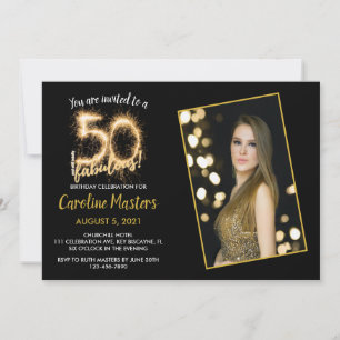 Carte Black Gold 50 et toujours Fabulous 50th Birthday P