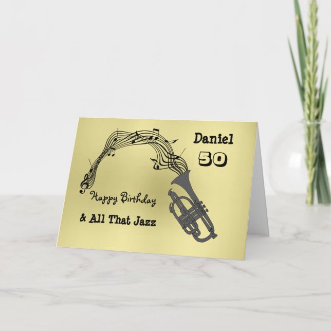 Carte Black Gold Music Thème Joyeux Anniversaire (Devant)