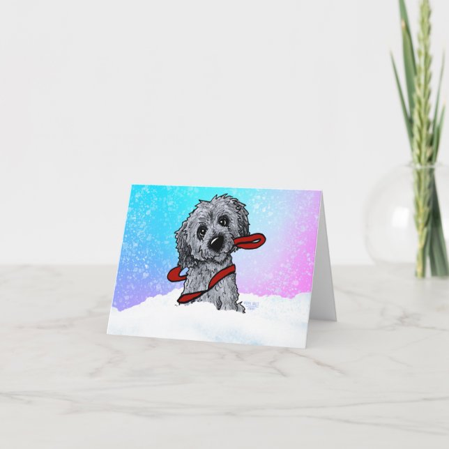 Carte Black Goldendoodle DoodleMoji  (Devant)