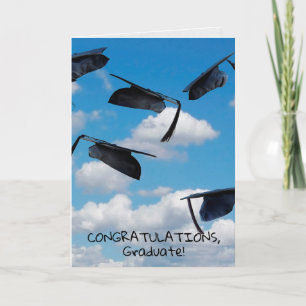 Carte black graduation cap in sky with tassel