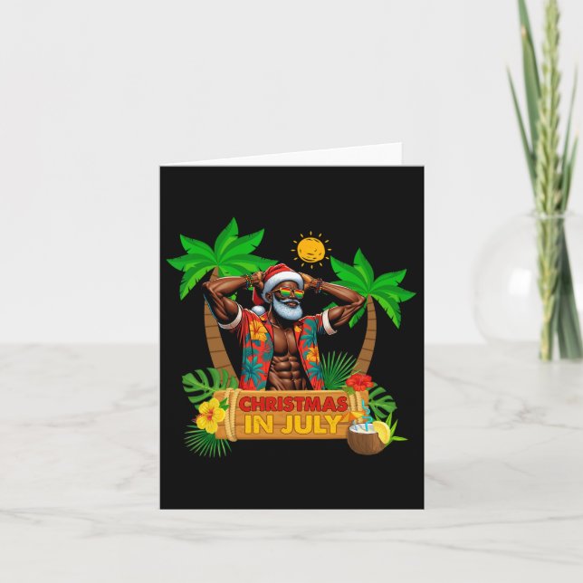 Carte Black Hawaiian Père Noël Sungles Noël En Juillet S (Devant)