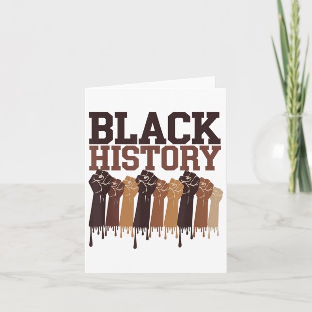Carte Black History Month Hands Symbol Afro Motivation  (Devant)