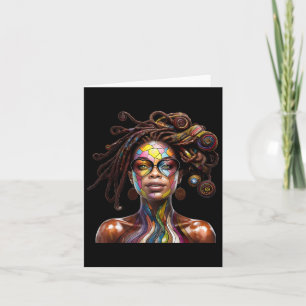 Carte Black History Moth Loc'd Hair Art Black Queen Afr
