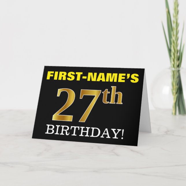 Carte Black, Imitation Gold "27th BIRTHDAY" (Devant)