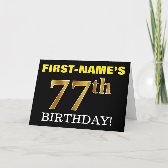 Carte Black, Imitation Gold "77th BIRTHDAY" (Devant)