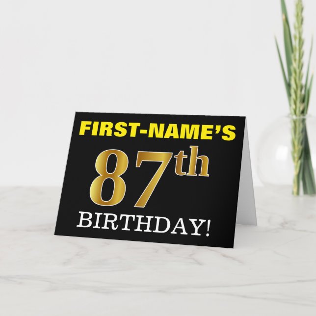Carte Black, Imitation Gold "87th BIRTHDAY" (Devant)