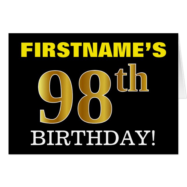 Carte Black, Imitation Gold "98e anniversaire" (Devant horizontal)