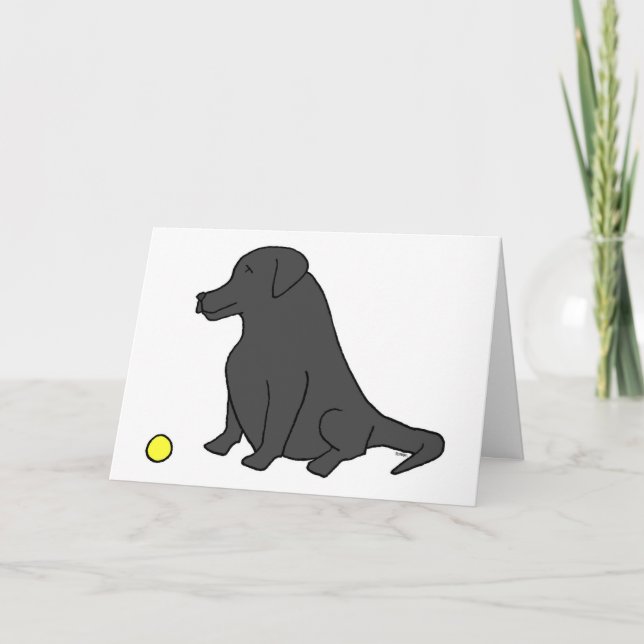 Carte Black Lab "Assis. Reste. Avoir Une Boule." (Devant)