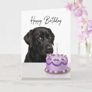 Carte Black Lab Birthday Cake Inspector