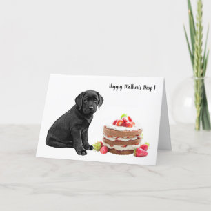 Carte Black Lab Bonne Fête des Mères - Chien Maman