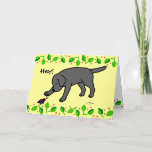 Carte Black Lab Cartoon convivial Black Labrador