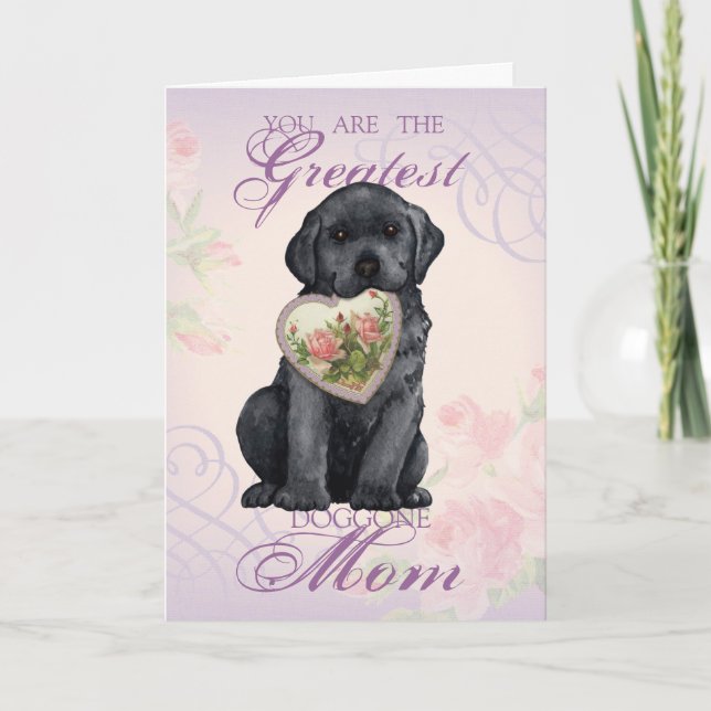 Carte Black Lab Heart Maman (Devant)