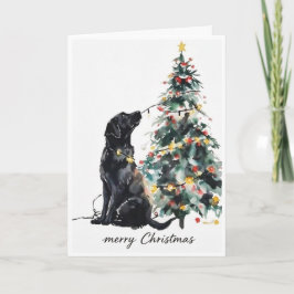 Carte Black lab Joyeux Noël