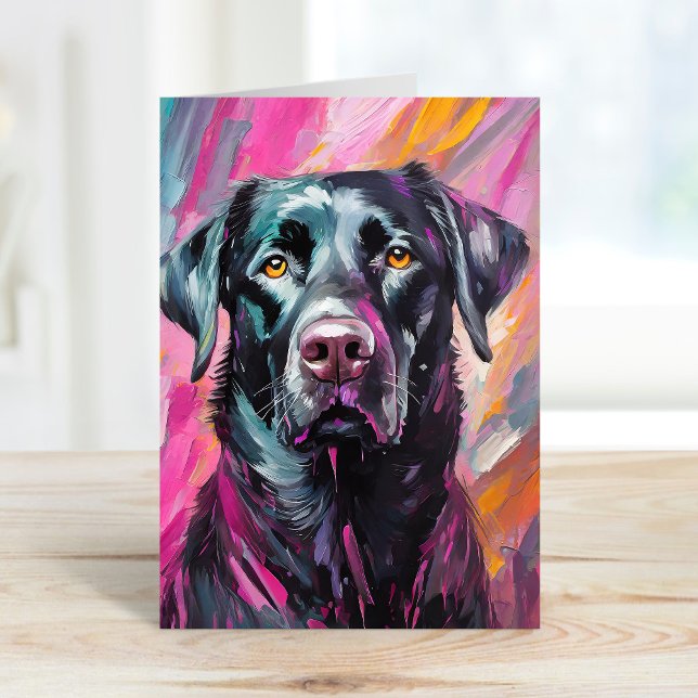 Carte Black Lab Portrait Art Moderne (Créateur téléchargé)