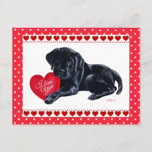 Carte Black Lab Puppy Valentine's Day
