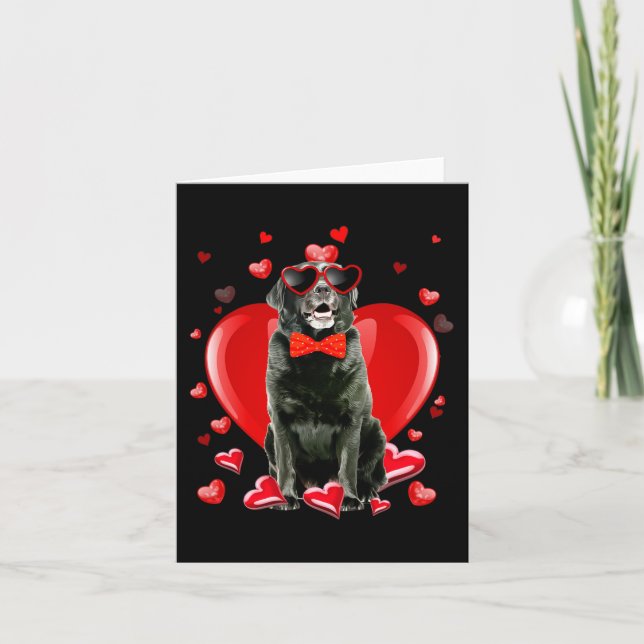 Carte Black Lab Valentines Day Garçons Filles Valentine  (Devant)