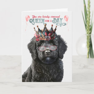 Carte Black Labradoodle Queen pour une journée d'anniver