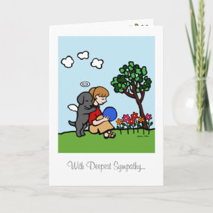 Carte Black Labrador Angel avec amour