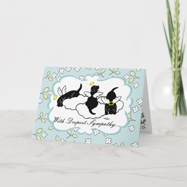 Carte Black Labrador Angels Floral (Devant)