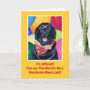 Carte Black Labrador Joyeux tableau d'anniversaire