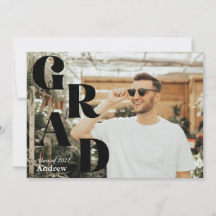 Carte Black Modern Graduation Announcement Grad Party
