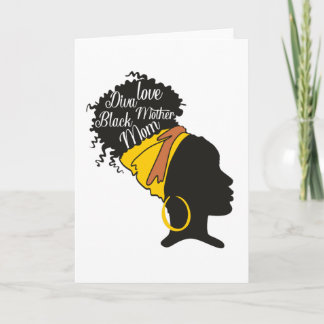 Carte Black Mom Diva Love Nana Fête des mères