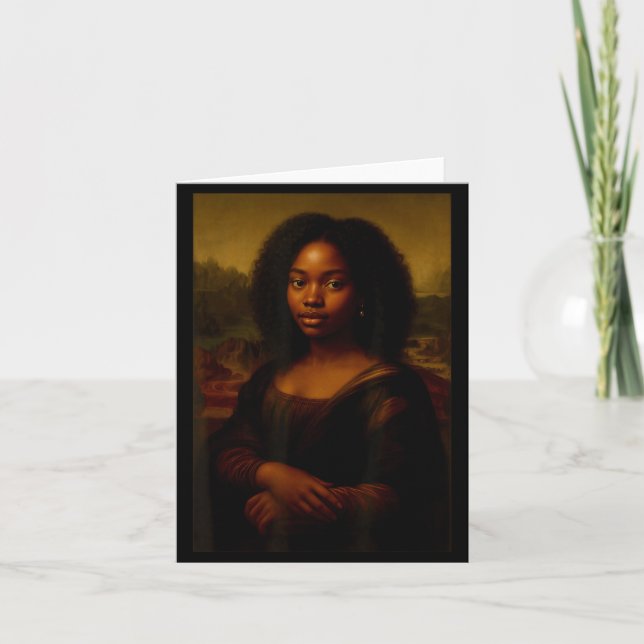 Carte Black Mona Lisa Afro African Melanin Black History (Devant)