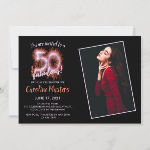 Carte Black Pink 50 et toujours Fabulous 50th Birthday P