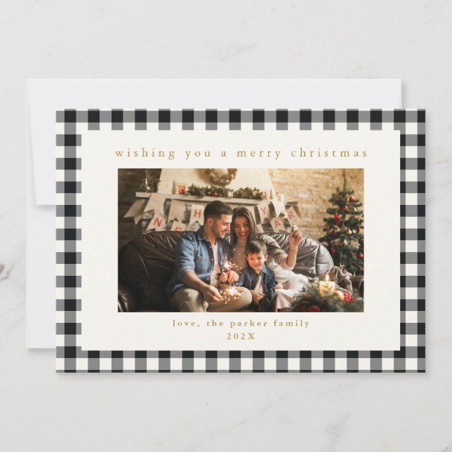 Carte Black Plat Custom Photo Christmas (Devant)