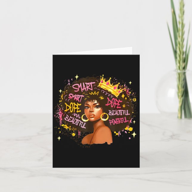 Carte Black Queen Dripng Afro Melanin Black History Mont (Devant)