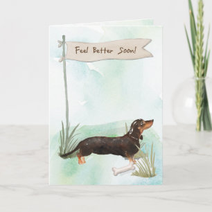 Carte Black & Tan Dachshund Sentez-vous mieux Chirurgie