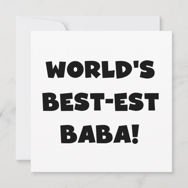 Carte Black Text Meilleurs T-shirts et cadeaux Baba (Devant)