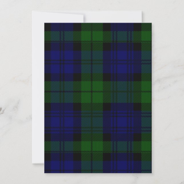 Carte Black Watch Tartan bleu vert Plaid (Devant)