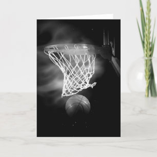 Carte Black & White Basketball Artwork Greeting Card