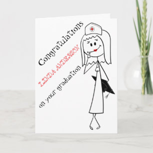 Carte Black White Funny Nurse Graduation Félicitations