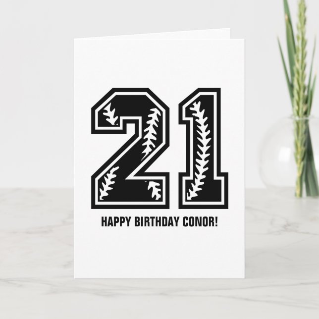 Carte Black & White moderne 21e anniversaire (Devant)