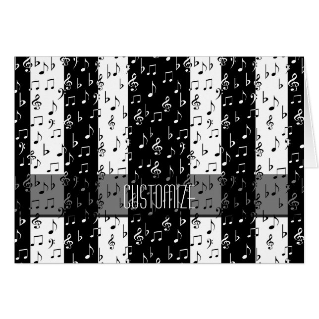 Carte Black & White Musical Stripes (Devant Horizontal)