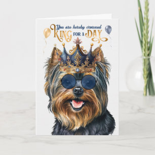 Carte Black Yorkie Terrier King pour une journée d'anniv
