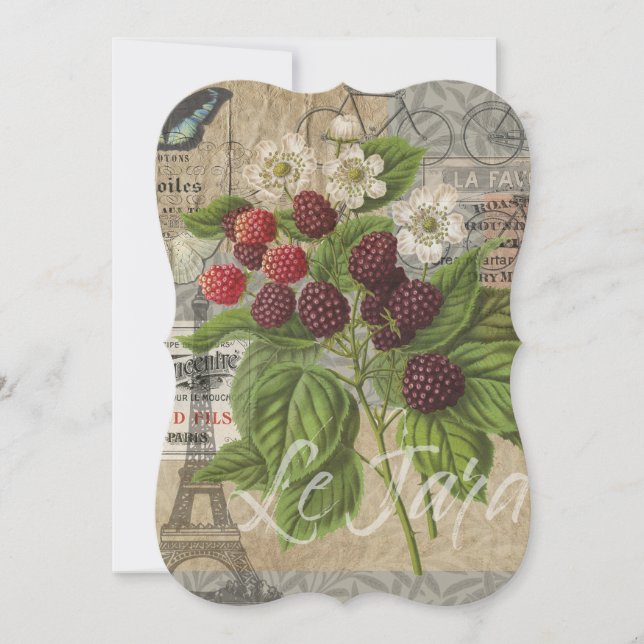 Carte Blackberry vintages et collection d'art Ephemera (Devant)