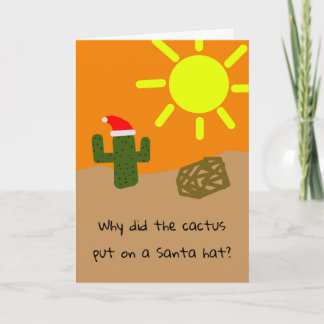 Carte Blague de Noël sur les Cactus