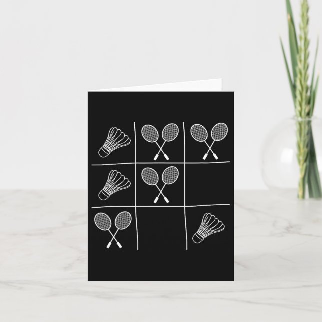 Carte Blague drôle de badminton - Tic-tac Morpion (Devant)