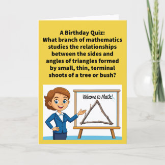 Carte Blague drôle de trigonométrie Joyeux Anniversaire