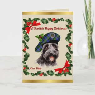 Carte Blair Scottie Dog Noël personnalisé