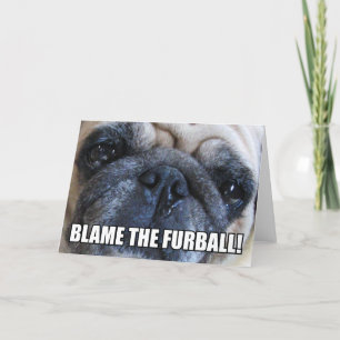 CARTE BLÂME LE FURBALL !   ALLERGY MEME