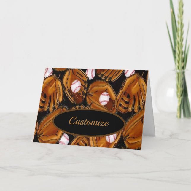 Carte Blanc de gants de base-ball (Devant)