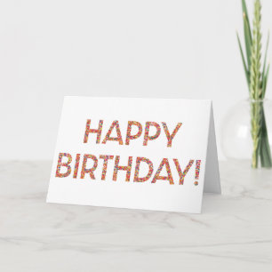 Carte Blanc Joyeux Anniversaire Arc-en-ciel arrosé
