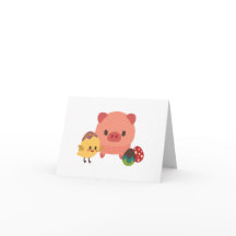 Carte BLANC pour bébé (porc) et poulet (poulet)