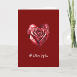 Carte Blanc Romantique Rose Rouge Amour Coeur