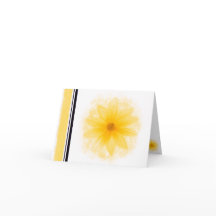 Carte blanche à fleurs jaunes